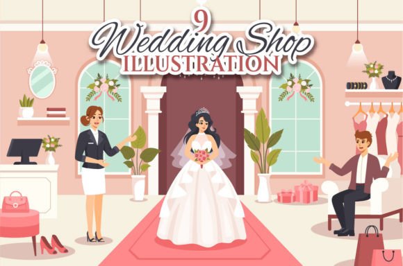 9 Wedding Shop Illustration: Design Assets for Bridal Brands