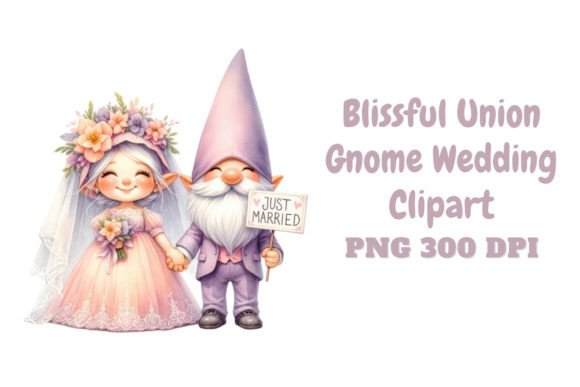 Crafting Whimsy: The Blissful Union Gnome Wedding Clipart