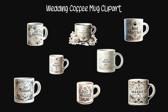 Elegant Wedding Coffee Mug Clipart for Your Special Day