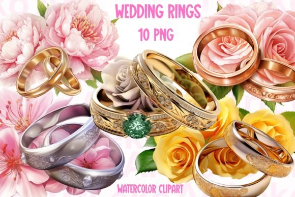 Elegant Wedding Rings Clipart for Modern Design Projects