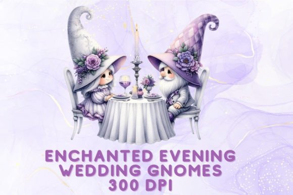 Enchanted Evening Wedding Gnomes Clipart: A Fairy-Tale Touch for Magical Nuptials