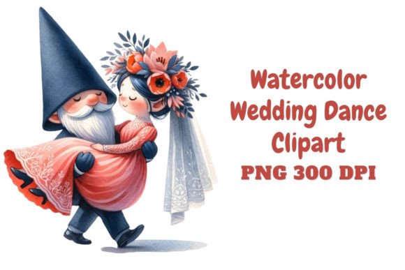 Enchanted Vows: A Whimsical Gnome Wedding Dance Clipart