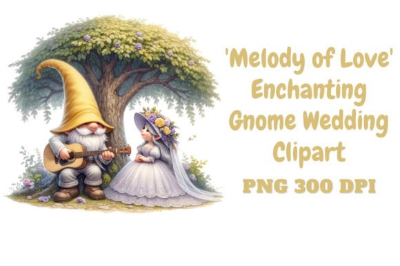 Enchanting Gnome Wedding Clipart: A Musical Romance