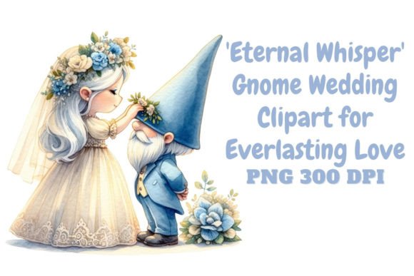 Eternal Whisper: A Whimsical Gnome Wedding Clipart for Designers