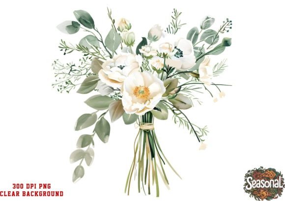 Fresh Spring Charm: The Mint Green Wedding Flower Clipart