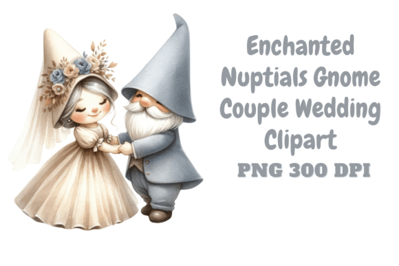 Gnome Couple Wedding Clipart: A Whimsical Design Asset