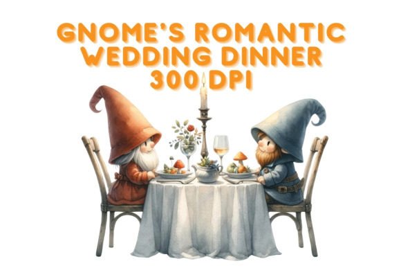 Gnomes, Candles & Love: Enchanting Wedding Clipart