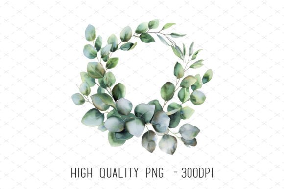 How to Style with Watercolor Eucalyptus Wreath Clipart