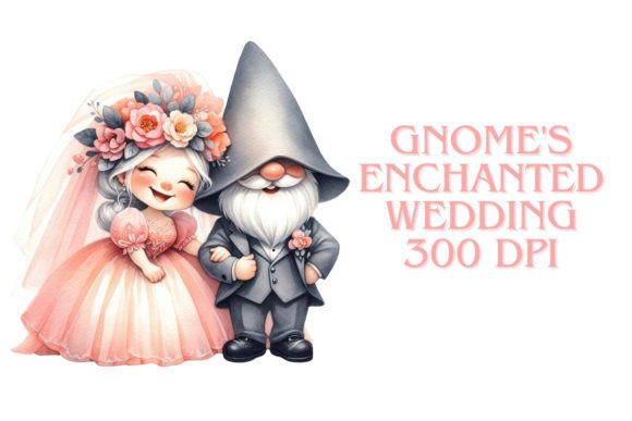 Step Into a Fairytale with 'Gnome's Enchanted Wedding' Clipart