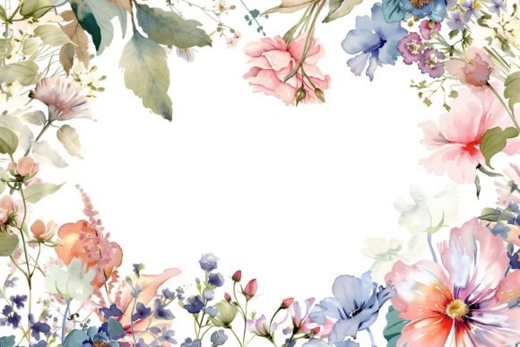 Watercolor Floral Wedding Frame: A Dreamy Design Asset
