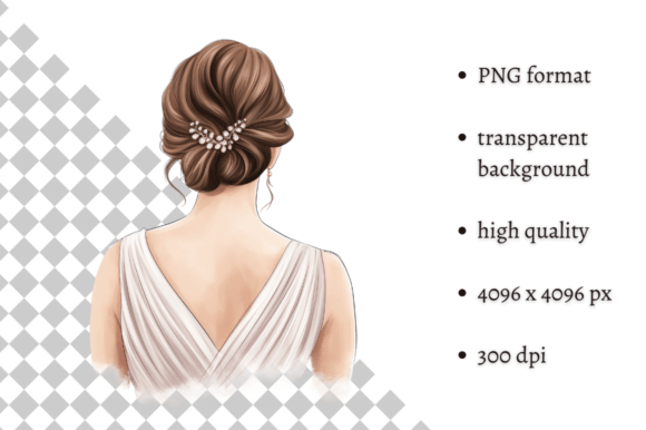 Watercolor Wedding Hairstyle Clipart: A Designer's Secret Weapon