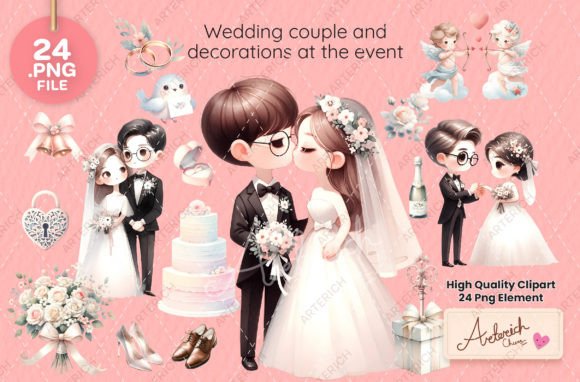 Wedding Couple and Decorations at the Ev: A Designer's Guide to Romantic Visuals