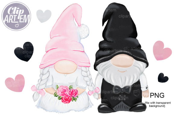 Whimsical Wedding Designs with Adorable Gnome Clip Art