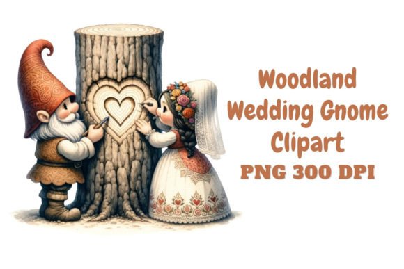 Woodland Wedding Gnome Clipart: Whimsy for Your Designs